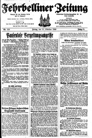 Fehrbelliner Zeitung vom 11.10.1940