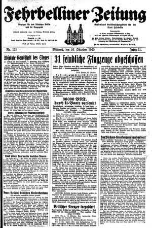 Fehrbelliner Zeitung vom 16.10.1940