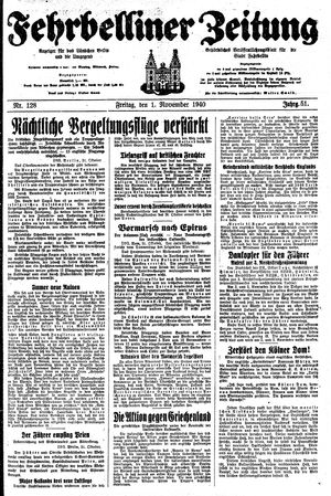 Fehrbelliner Zeitung vom 01.11.1940