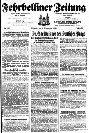 Fehrbelliner Zeitung vom 06.11.1940