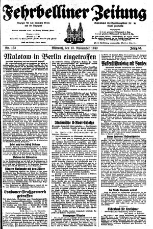 Fehrbelliner Zeitung on Nov 13, 1940
