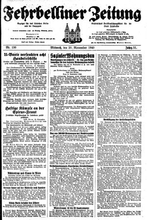 Fehrbelliner Zeitung vom 20.11.1940