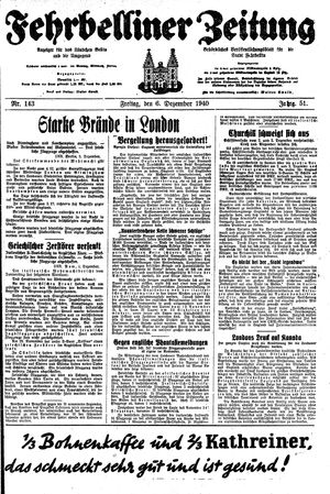 Fehrbelliner Zeitung vom 06.12.1940