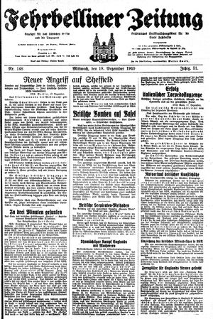 Fehrbelliner Zeitung vom 18.12.1940