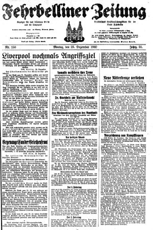 Fehrbelliner Zeitung vom 23.12.1940