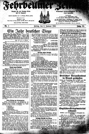 Fehrbelliner Zeitung vom 03.01.1941