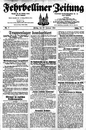 Fehrbelliner Zeitung vom 17.01.1941