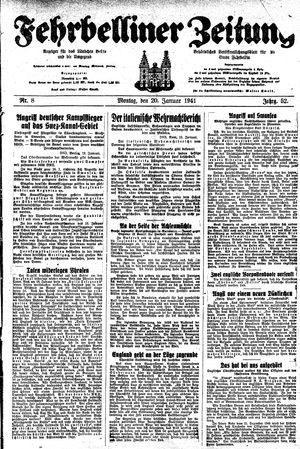 Fehrbelliner Zeitung vom 20.01.1941