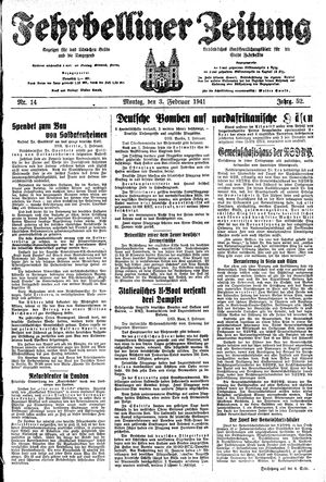 Fehrbelliner Zeitung vom 03.02.1941