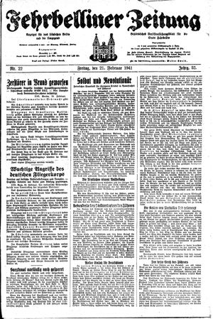 Fehrbelliner Zeitung vom 21.02.1941