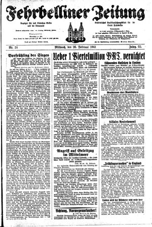 Fehrbelliner Zeitung vom 26.02.1941