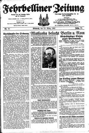 Fehrbelliner Zeitung vom 12.03.1941