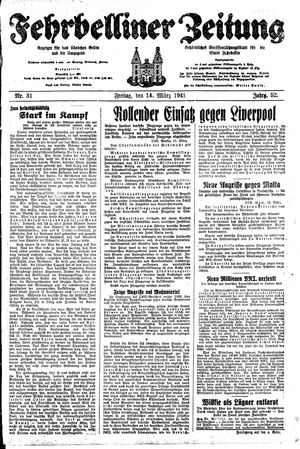 Fehrbelliner Zeitung vom 14.03.1941