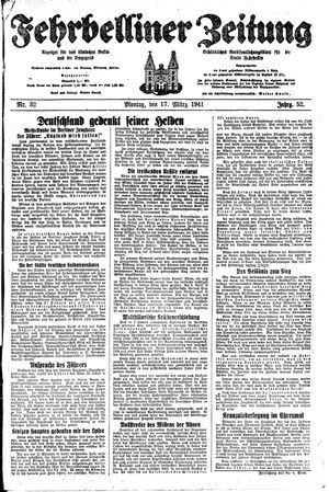 Fehrbelliner Zeitung vom 17.03.1941