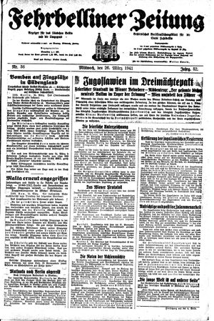 Fehrbelliner Zeitung vom 26.03.1941