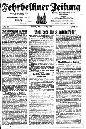 Fehrbelliner Zeitung vom 31.03.1941