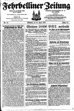 Fehrbelliner Zeitung vom 30.04.1941
