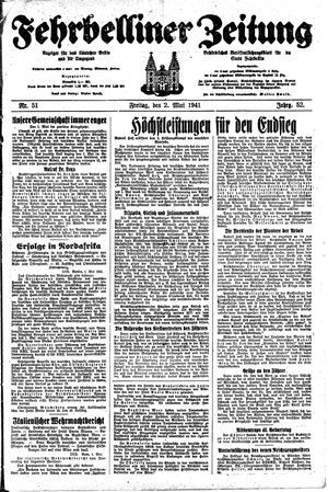 Fehrbelliner Zeitung vom 02.05.1941