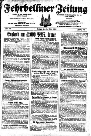 Fehrbelliner Zeitung vom 09.05.1941