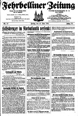 Fehrbelliner Zeitung vom 16.05.1941
