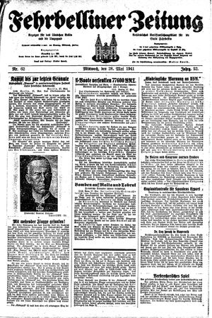 Fehrbelliner Zeitung vom 28.05.1941
