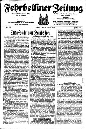 Fehrbelliner Zeitung vom 30.05.1941