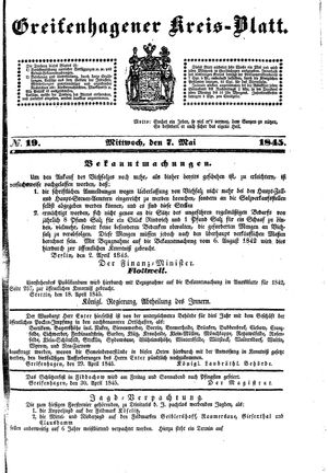 Greifenhagener Kreisblatt vom 07.05.1845