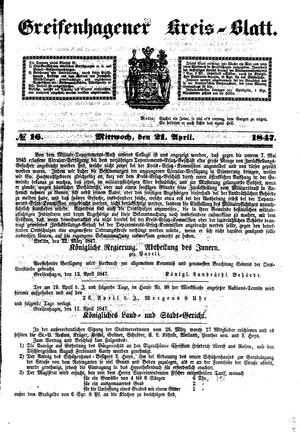Greifenhagener Kreisblatt vom 21.04.1847