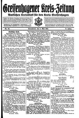 Greifenhagener Kreiszeitung vom 08.05.1915