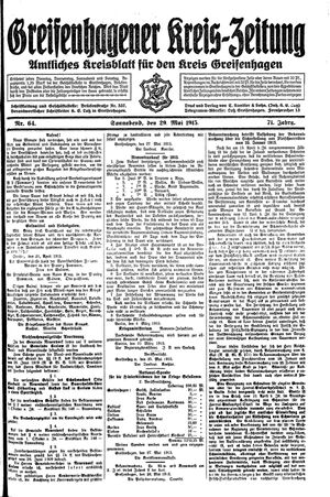 Greifenhagener Kreiszeitung vom 29.05.1915