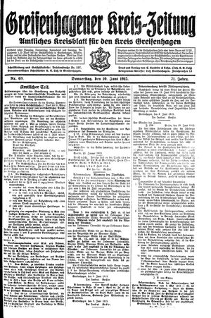Greifenhagener Kreiszeitung on Jun 10, 1915