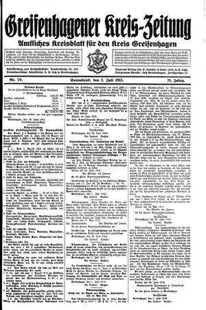 Greifenhagener Kreiszeitung vom 03.07.1915
