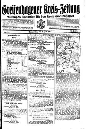 Greifenhagener Kreiszeitung vom 08.07.1915