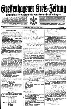 Greifenhagener Kreiszeitung vom 10.07.1915