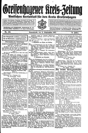 Greifenhagener Kreiszeitung vom 04.09.1915