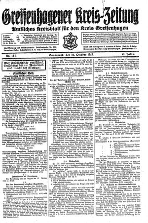 Greifenhagener Kreiszeitung vom 16.10.1915