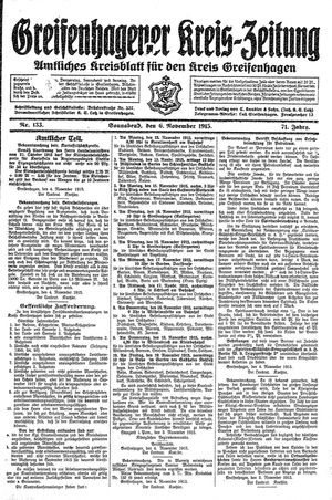 Greifenhagener Kreiszeitung vom 06.11.1915