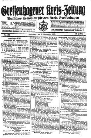 Greifenhagener Kreiszeitung vom 09.11.1915