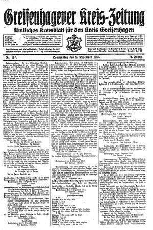 Greifenhagener Kreiszeitung on Dec 9, 1915