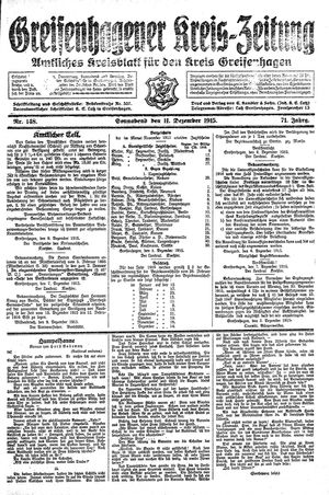 Greifenhagener Kreiszeitung vom 11.12.1915