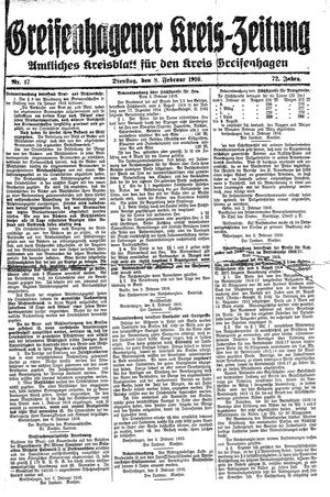 Greifenhagener Kreiszeitung vom 08.02.1916