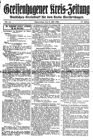 Greifenhagener Kreiszeitung on Jul 6, 1916