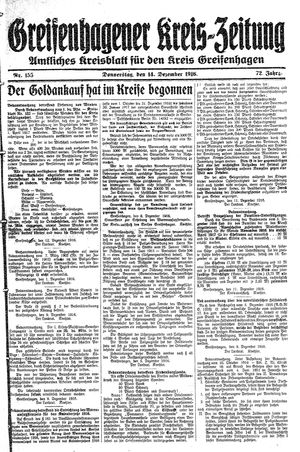 Greifenhagener Kreiszeitung vom 14.12.1916