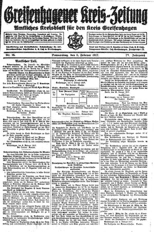 Greifenhagener Kreiszeitung on Feb 8, 1917