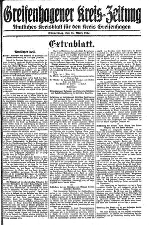 Greifenhagener Kreiszeitung vom 15.03.1917