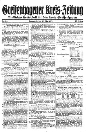 Greifenhagener Kreiszeitung vom 12.05.1917