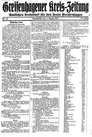 Greifenhagener Kreiszeitung vom 04.08.1917