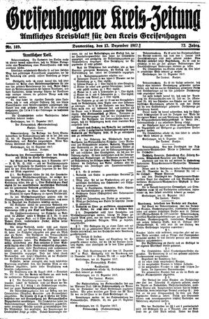 Greifenhagener Kreiszeitung vom 13.12.1917