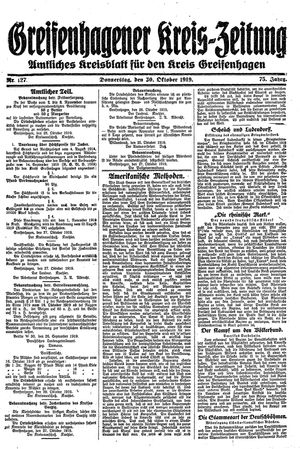 Greifenhagener Kreiszeitung vom 30.10.1919