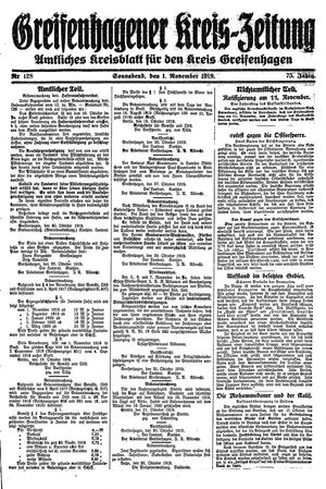 Greifenhagener Kreiszeitung vom 01.11.1919